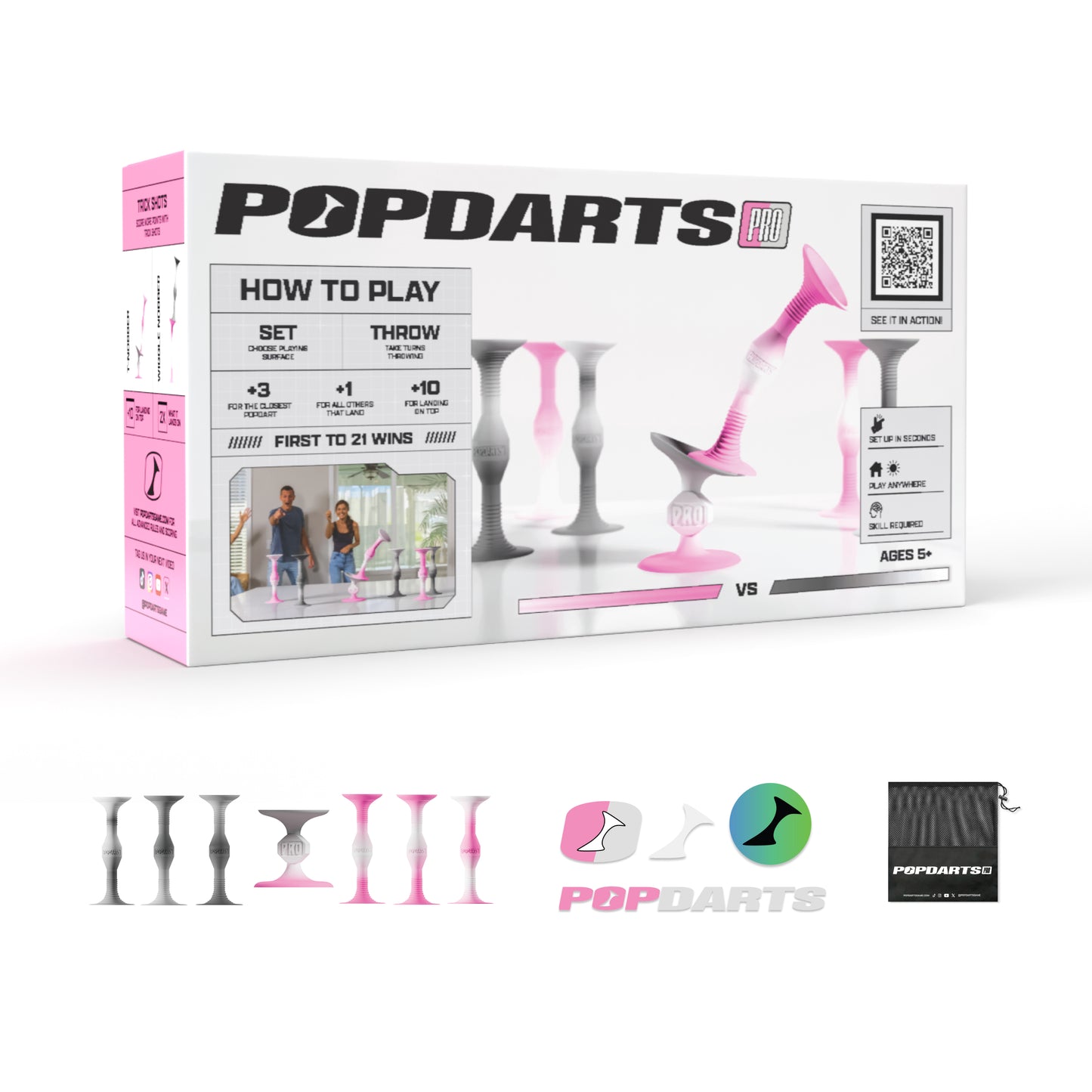 Popdarts Pro Pack (Pink & Gray) *New Packaging*